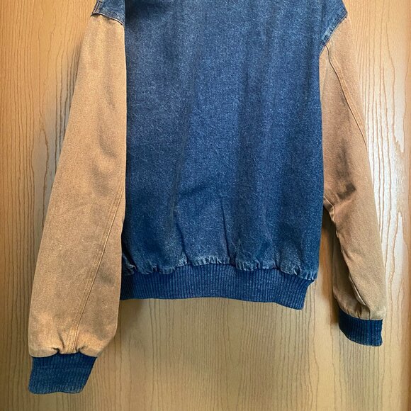 Vtg Turning Point Mens Sz L Embroider Caterpillar Trucker Denim Snap Jacket Y2K - Picture 6 of 6